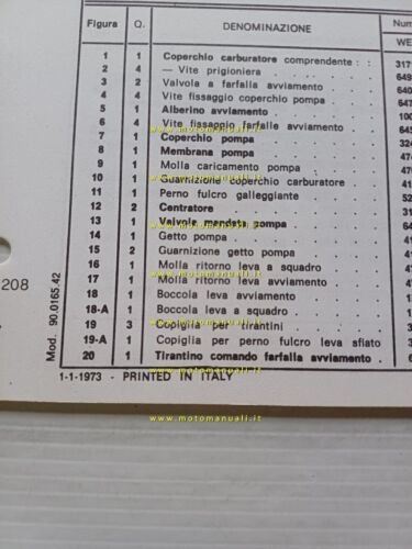 Weber carburatore 45 DFC 3 Fiat 130 Condizion.1973 catalogo ricambi …