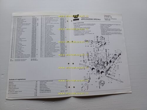 Weber carburatore Applicazioni Speciali 40 DCOE 151 catalogo ricambi originale