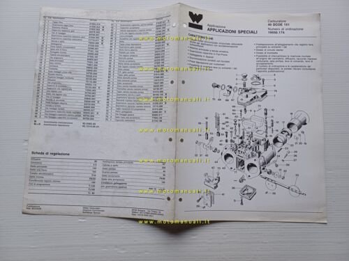 Weber carburatore Applicazioni Speciali 40 DCOE 151 catalogo ricambi originale