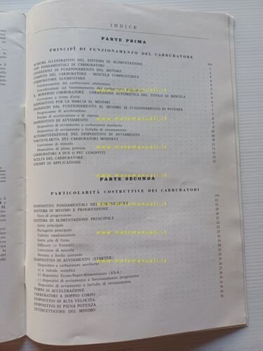 WEBER carburatori auto manuale officina riparazione 1964 originale ITALIANO