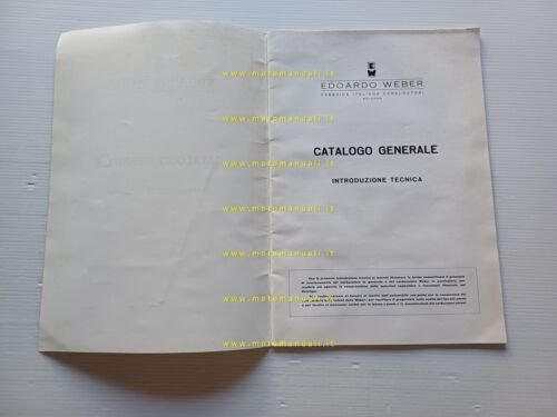 WEBER carburatori auto manuale officina riparazione 1964 originale ITALIANO