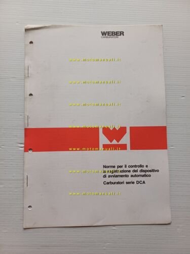 WEBER manuale officina regolazione Carburatori DCA auto 1980 originale