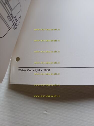 WEBER manuale officina regolazione Carburatori DCA auto 1980 originale