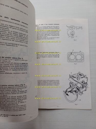 WEBER manuale officina regolazione Carburatori DFT-DFTA auto 1980 originale