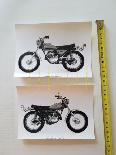 YAMAHA 175 Trail CT3 1973 lotto 2 foto cartella stampa …