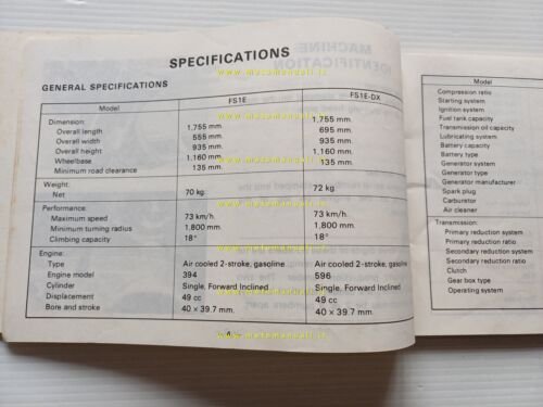 Yamaha 50 FS1E -FS1E DX 1975 manuale uso manutenzione libretto …