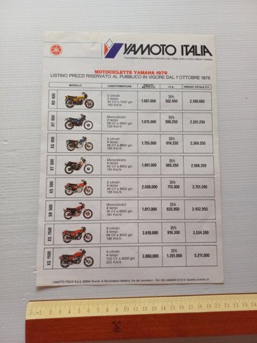 Yamaha Competition - Street listino-catalogo 1979 depliant originale ITALIANO