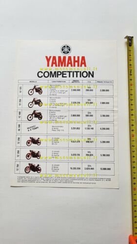 Yamaha COMPETITION e modelli moto 1979 listino depliant originale brochure