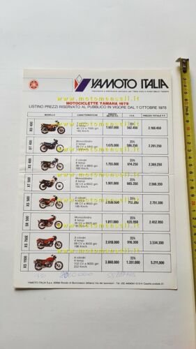 Yamaha COMPETITION e modelli moto 1979 listino depliant originale brochure