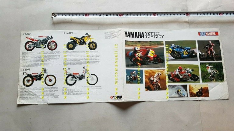 Yamaha Competition modelli moto Corsa TZ YZ 1986 depliant originale …