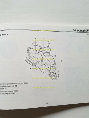 Yamaha Cygnus XC 125 2004 manuale uso manutenzione ITALIANO libretto …