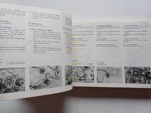 YAMAHA DS7-R5F-RD 250 1975-78-RD 350-400 1978 manuale officina INGLESE originale