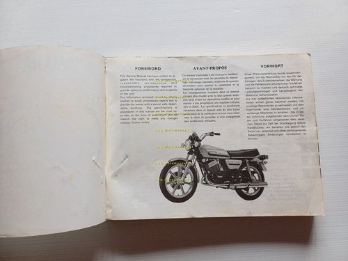 YAMAHA DS7-R5F-RD 250 1975-78-RD 350-400 1978 manuale officina INGLESE originale