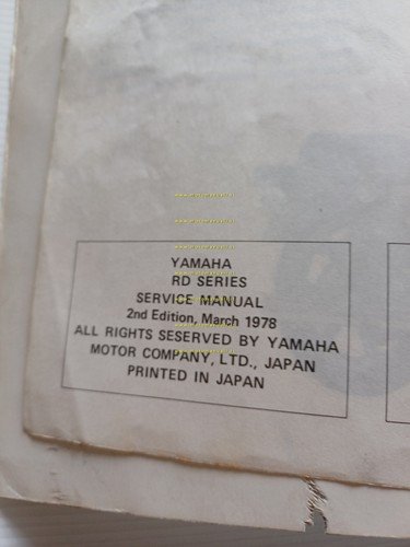 YAMAHA DS7-R5F-RD 250 1975-78-RD 350-400 1978 manuale officina INGLESE originale
