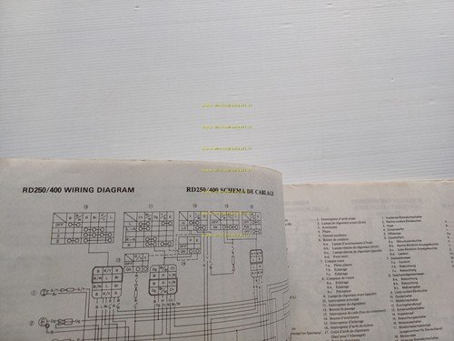 YAMAHA DS7-R5F-RD 250 1975-78-RD 350-400 1978 manuale officina INGLESE originale