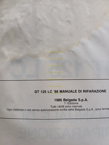 Yamaha DT 125 LC 1986 manuale officina ITALIANO originale