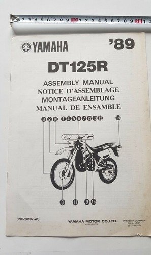 Yamaha DT 125 R 1989 manuale assemblaggio officina originale no …
