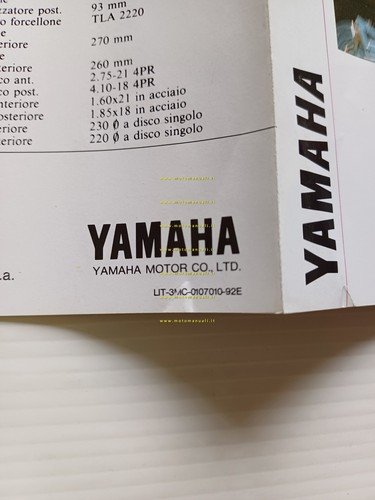 Yamaha DT 125 R 1992 depliant ITALIANO originale