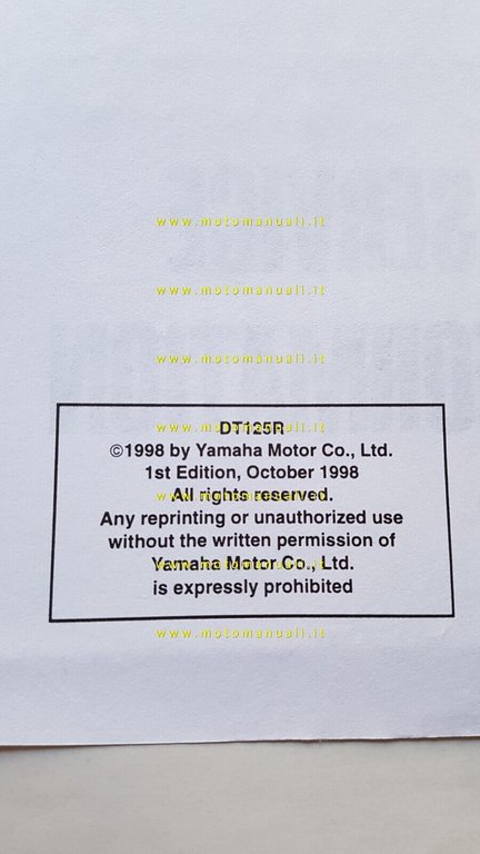 Yamaha DT 125 R 1999 Service Information manuale officina originale …
