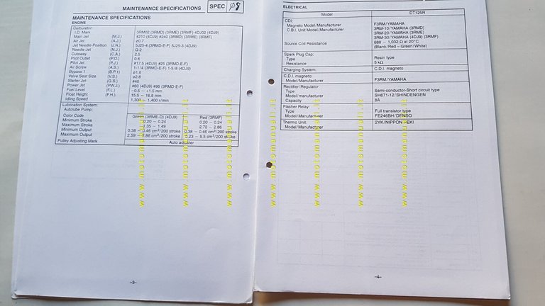 Yamaha DT 125 R 1999 Service Information manuale officina originale …