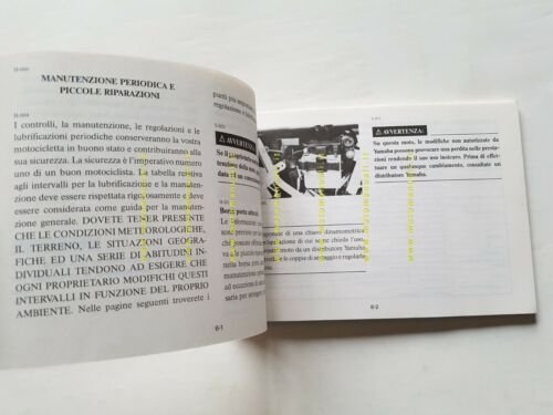 Yamaha DT 125 R 3PY 1989 manuale uso manutenzione ITALIANO …