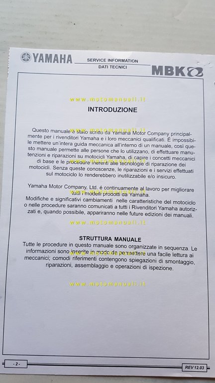 Yamaha DT 125 XLimit 2002 Service Information manuale officina