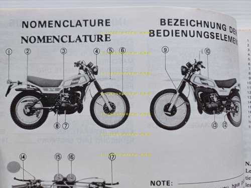 Yamaha DT 250 - DT 400 (E) 1M1 1977 manuale …