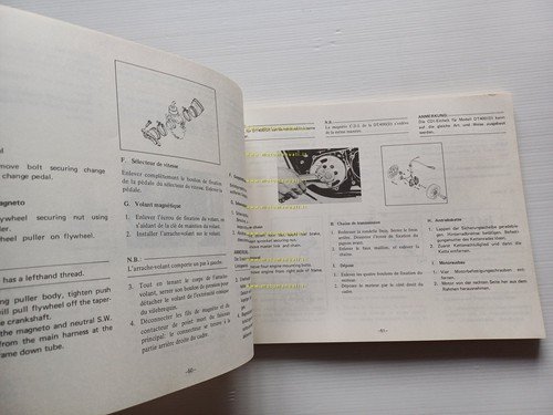 YAMAHA DT 400 - 250 1M1 1977 manuale officina INGLESE …