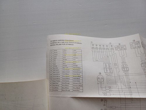 YAMAHA DT 400 - 250 1M1 1977 manuale officina INGLESE …