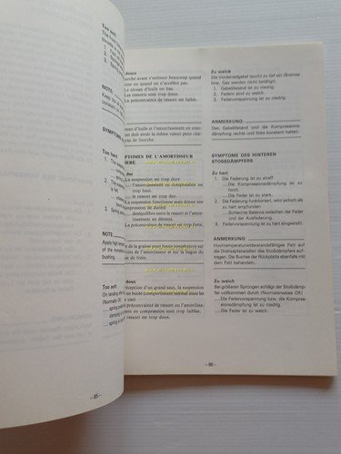 Yamaha elaborazione-messa punto moto cross YZ-IT 1984 manuale officina originale