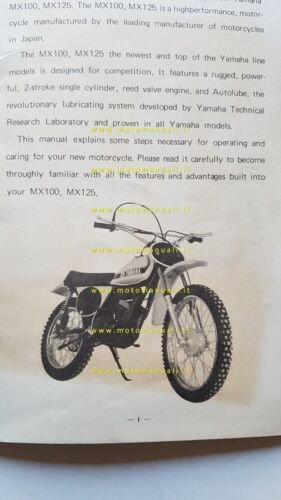 YAMAHA Enduro MX 100125 1973 manuale uso originale INGLESE owner's …