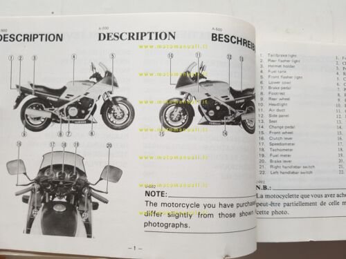 Yamaha FJ 1100 36Y 1983-84 manuale uso manutenzione originale