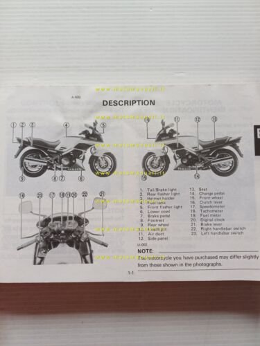 Yamaha FJ 1200 1TX 1985 manuale uso manutenzione originale inglese …