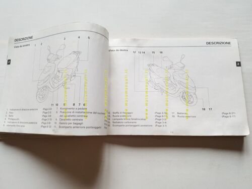 Yamaha Flame XC 125 F 2000 manuale uso manutenzione originale …