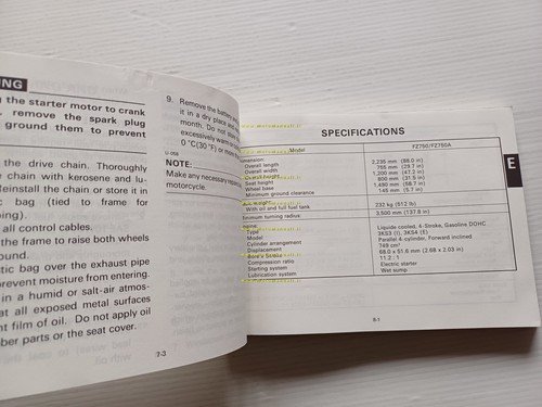 Yamaha FZ 750 - FZ 750 A 3KS 1989-90 manuale …