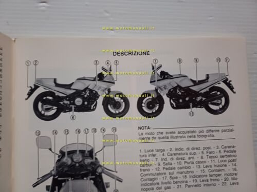 Yamaha FZ 750 1985 manuale uso manutenzione libretto ITALIANO originale