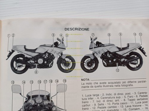 Yamaha FZ 750 1985 manuale uso manutenzione libretto ITALIANO originale