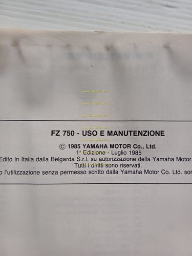 Yamaha FZ 750 1985 manuale uso manutenzione libretto ITALIANO originale