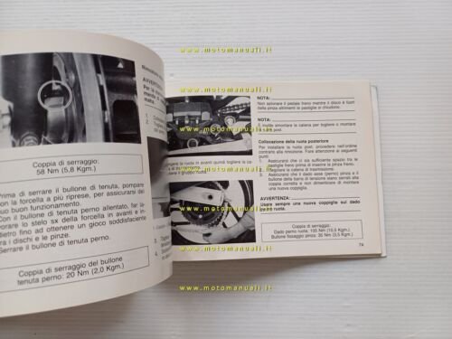 Yamaha FZ 750 1985 manuale uso manutenzione libretto ITALIANO originale