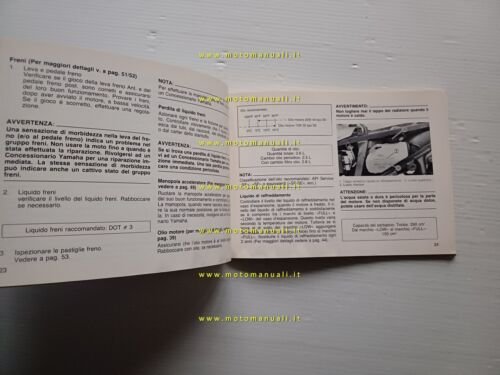 Yamaha FZ 750 1985 manuale uso manutenzione libretto ITALIANO originale