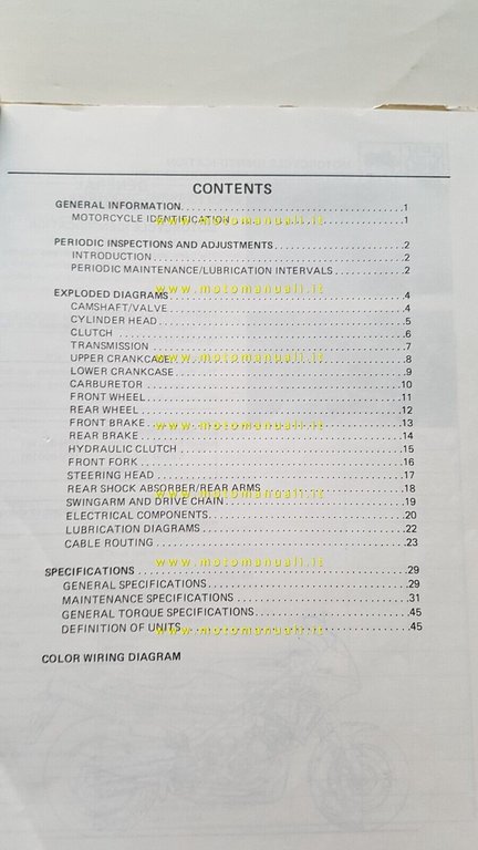Yamaha FZ 750 1985 Service Information manuale officina INGLESE originale