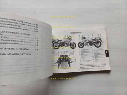 Yamaha FZ 750 1986 manuale uso manutenzione libretto originale ITALIANO