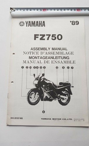 Yamaha FZ 750 1989 manuale assemblaggio officina originale no riparazione