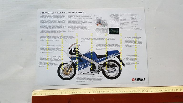 Yamaha FZR 1000 1987 depliant moto originale italiano motorcycle brochure