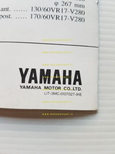 Yamaha FZR 1000 1991 depliant italiano originale