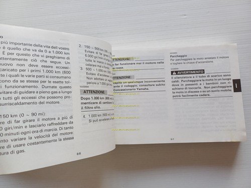 Yamaha FZR 1000 3GM 1991 manuale uso manutenzione libretto italiano …