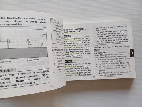Yamaha FZR 1000 3GM 1991 manuale uso manutenzione libretto italiano …