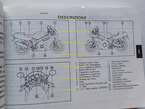 Yamaha FZR 600 - 500 3HE 1991 manuale uso manutenzione …