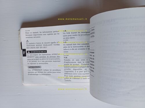 Yamaha FZR 600 - 500 3HE 1991 manuale uso manutenzione …