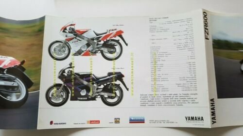 Yamaha FZR 600 1992 depliant moto originale italiano motorcycle brochure